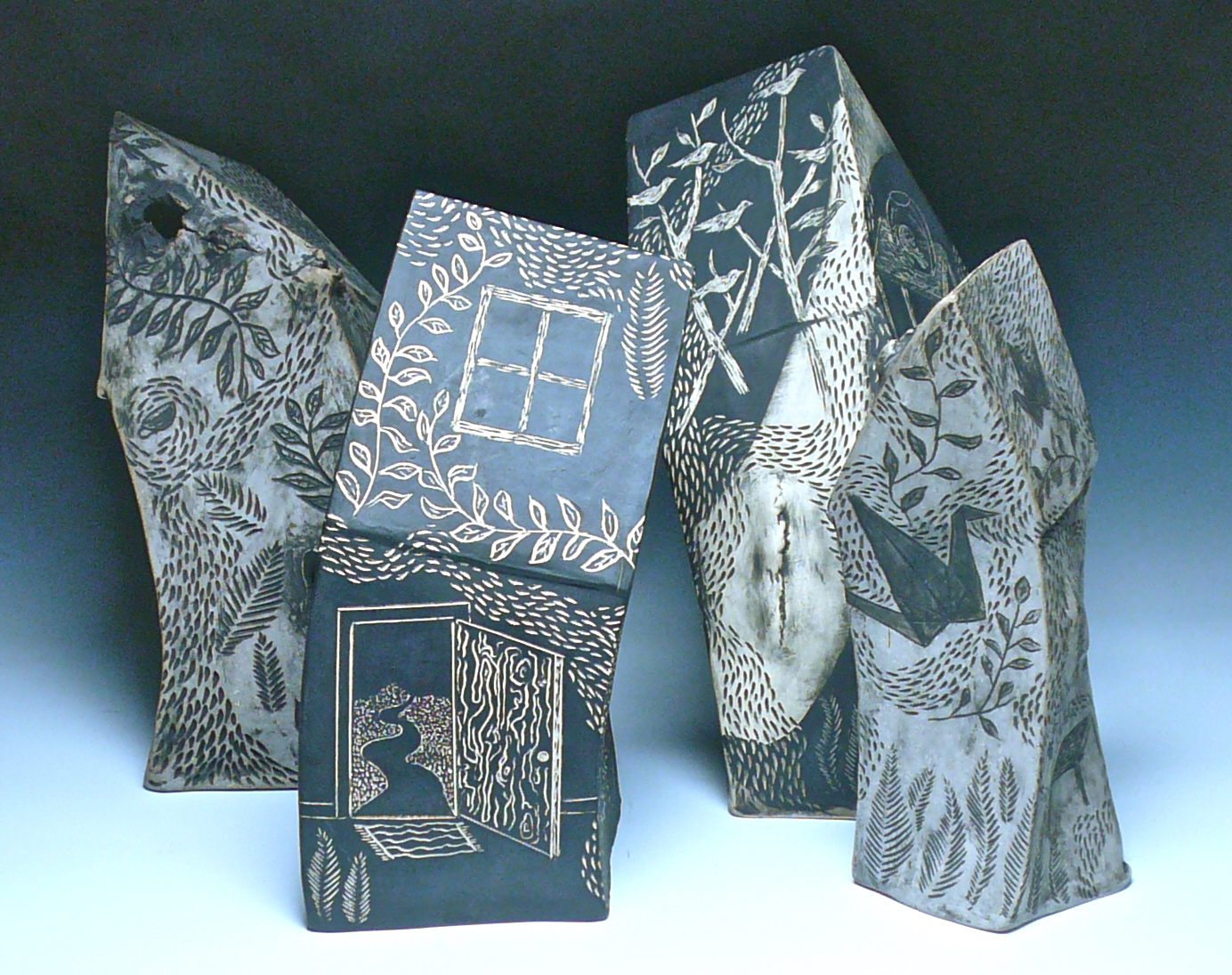 Debbie Thompson carved houses